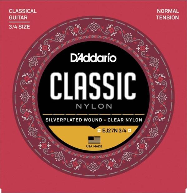 Master Music D'Addario Ej27N 3/4 Student Nylon Fractional, Normal Tension Takım Tel 3/4 Klasik Gitar Teli - Image 1