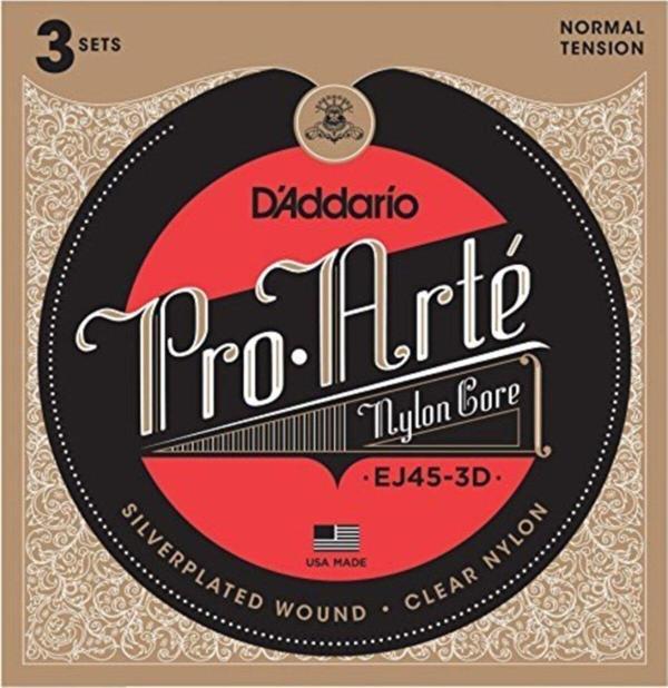 Master Music D'Addario Ej45 Pro-Arté Nylon, Normal Tension-3D Takım Klasik Gitar Teli (3 Set) - Image 1