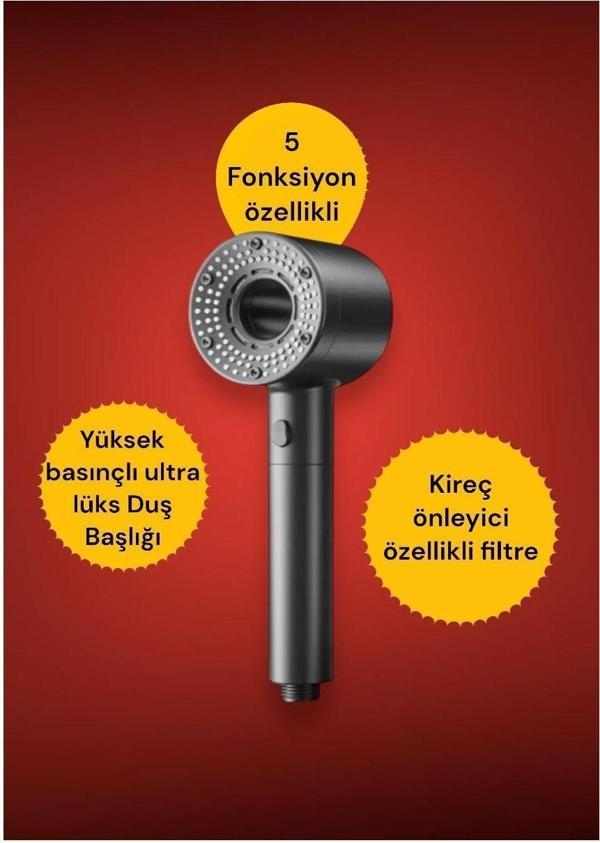 Yüksek Basınç Özellikli Duş Başlığı Su Tasarruf Be Kireç Önleyici Özellikli - Image 1