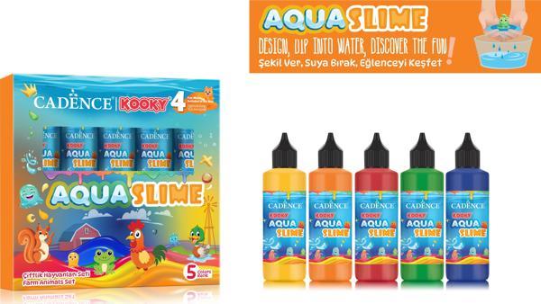 KOOKY AQUASLIME ÇİFTLİK HAYVANLARI SETİ 5X90ML - Image 1