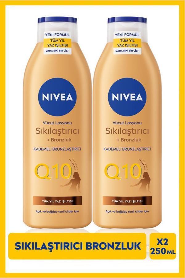 NIVEA Q10 Sıkılaştırıcı Ve Bronzlaştırıcı Vücut Losyonu 250ml, Kademeli Bronzluk, Açık Buğday Ten, X2 Adet - Image 1