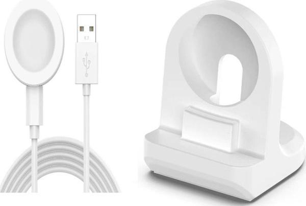 Dmay Huawei Watch Buds Uyumlu Manyetik Usb Şarj Kablosu +Silikon Şarj Standı Tutucu - Image 1