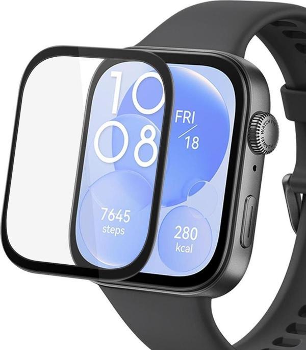 Dmay Huawei Watch Fit 3 Uyumlu 5D Nano Ekran Koruyucu 2 Adet - Image 1