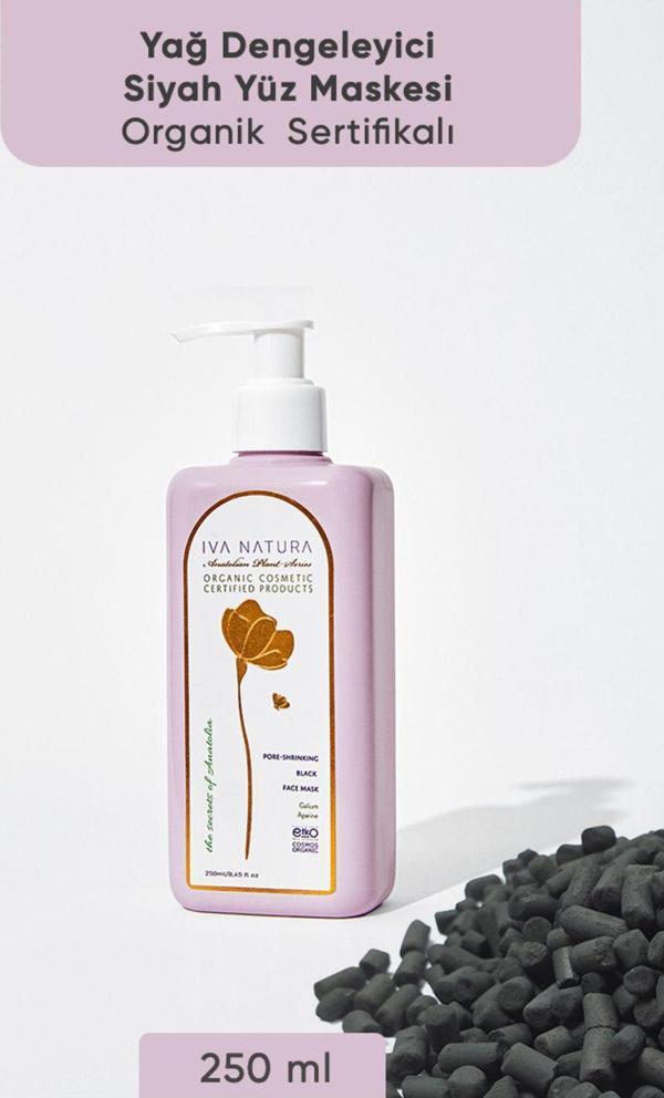 Iva Natura Yağ Dengeleyici Siyah Yüz Maskesi Organik Sertifikalı 250Ml - Image 1