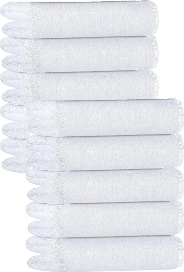 10 lu Otel Banyo Havlusu %100 Pamuklu 70X150 Cm Beyaz 20/2 Ring 600 Gr - Image 1