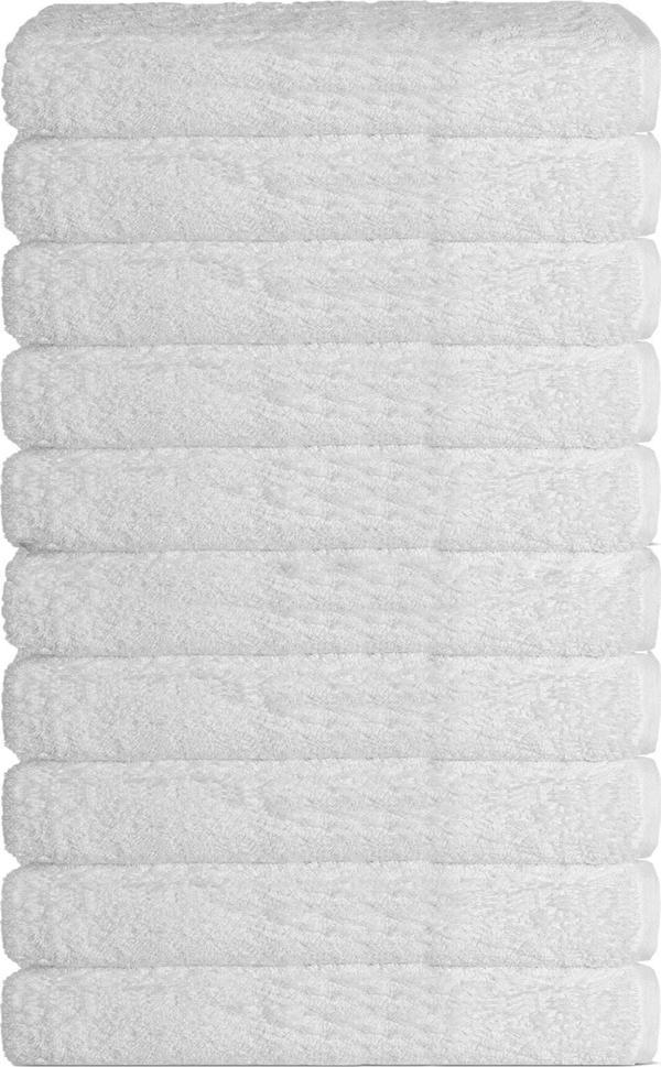 10 lu Otel Banyo Havlusu %100 Pamuklu 90X150 Cm Beyaz 16/1 Aksoft 610 Gr - Image 1