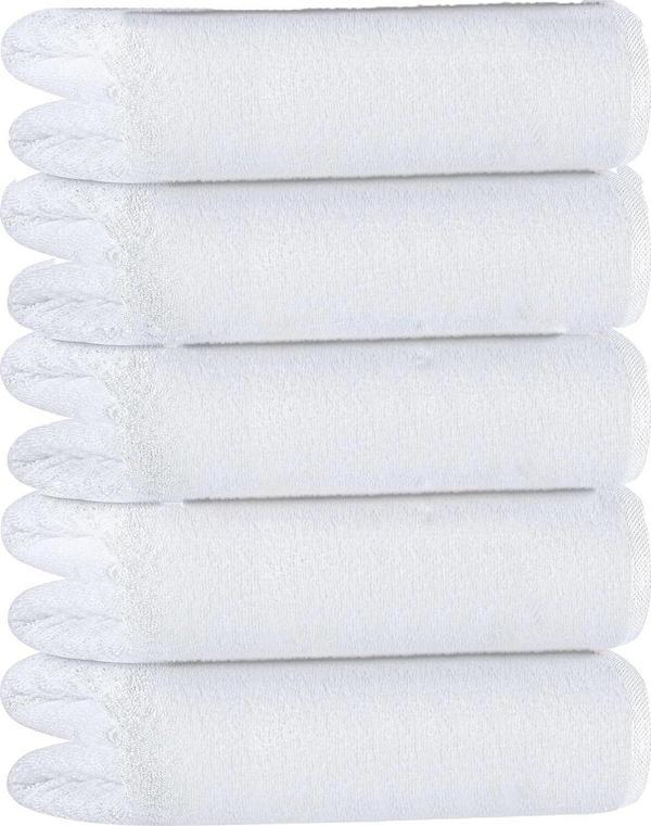 5 li Otel Banyo Havlusu %100 Pamuklu 70X150 Cm Beyaz 20/2 Ring 600 Gr - Image 1