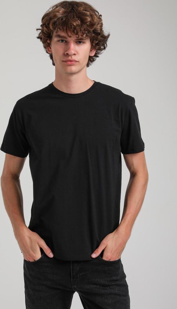 Siyah Slim Fit Basic Pamuklu Tişört 25SSM20341 - Image 1