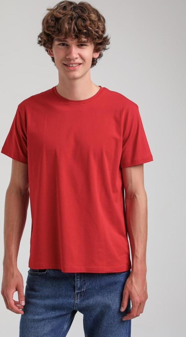 Kırmızı Slim Fit Basic Pamuklu Tişört 25SSM20341 - Image 1