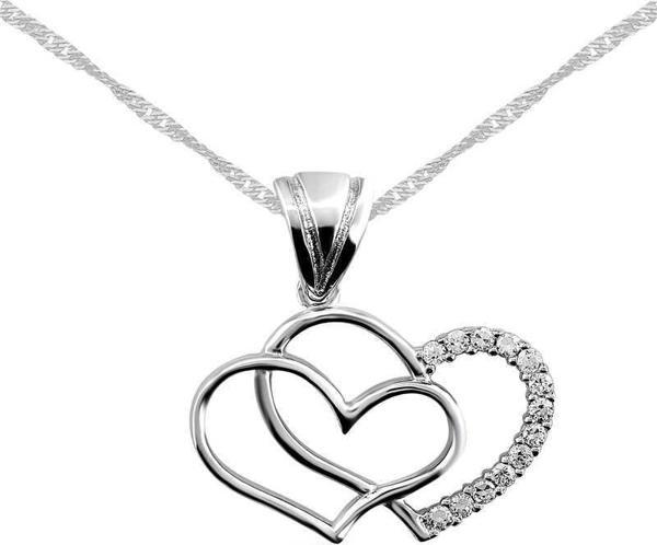 Gümüş Kalpli Bayan Kolye  SL1637 - Image 1