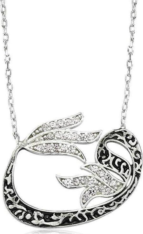 Gümüş Lale Vav Bayan Kolye SL1692 - Image 1