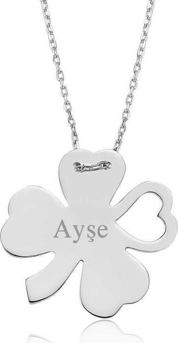 Gümüş İsimli Yonca Bayan Kolye SL2729 - Image 1