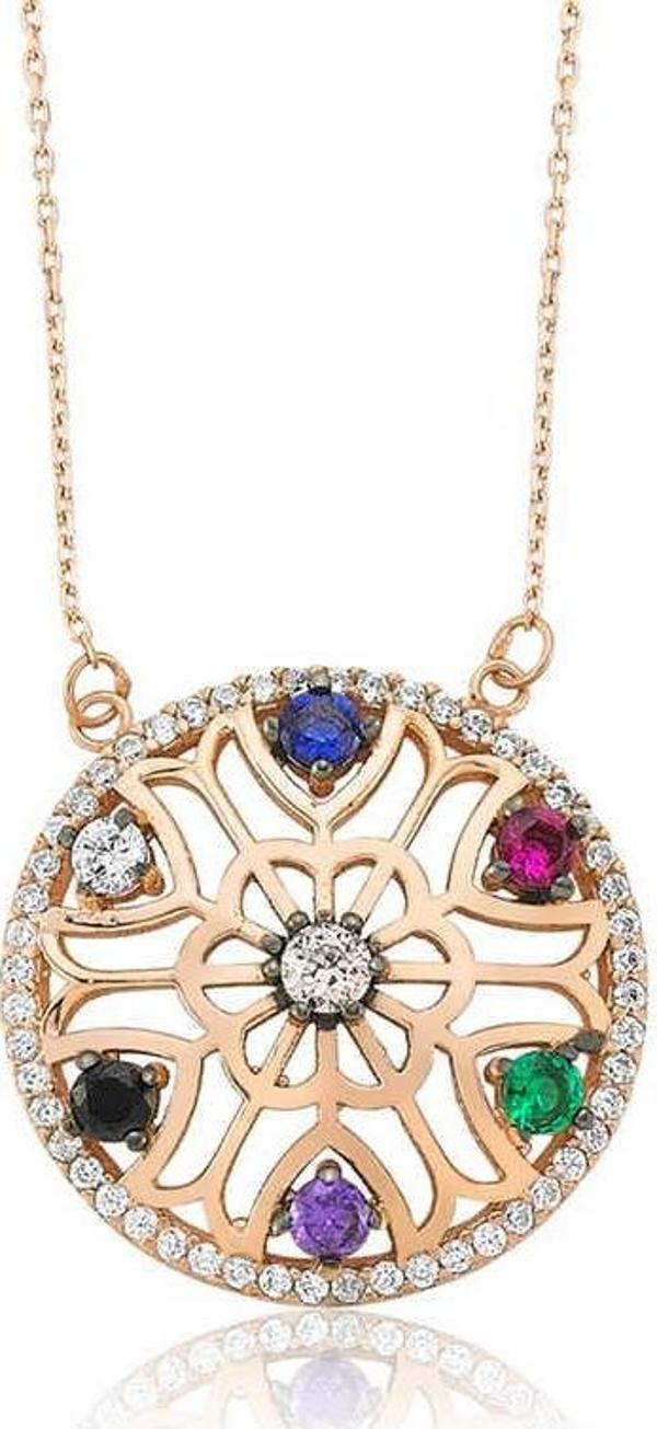 Gümüş Yaşam Çiçeği Bayan Kolye SL1811 - Image 1
