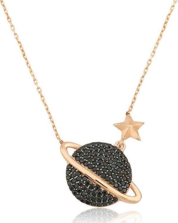 Gümüş Rose Gezegen Bayan Kolye SL3270 - Image 1