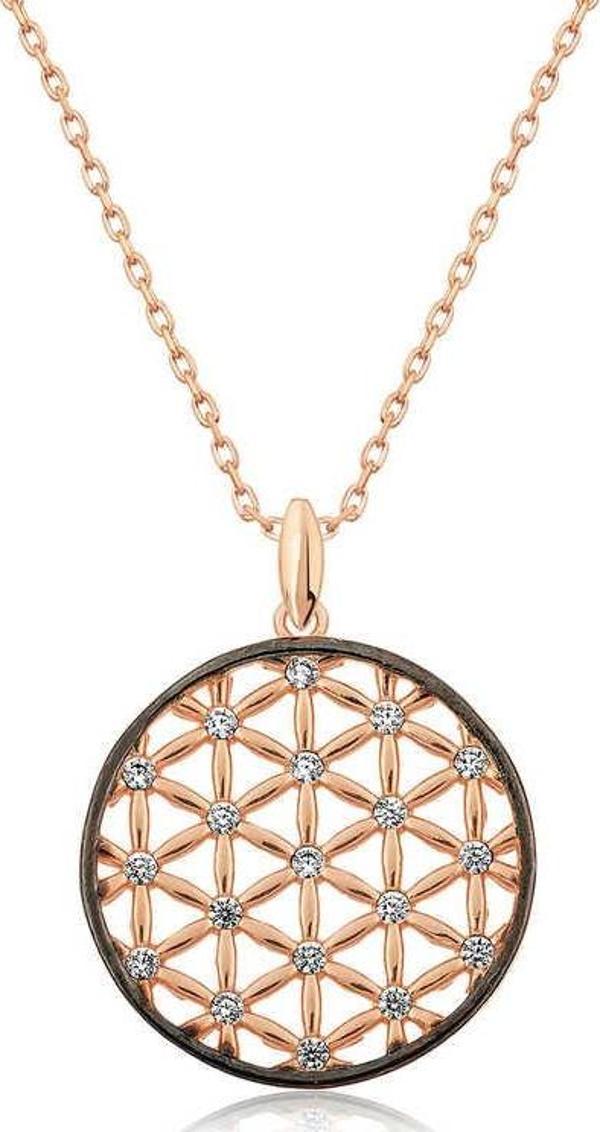 Gümüş Rose Yaşam Çiçeği Kolye  SL3541 - Image 1