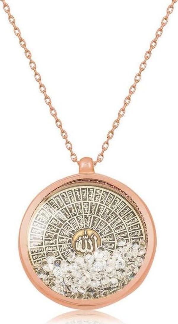 Gümüş Rose Esmaül Hüsna Bayan Kolye SL3546 - Image 1