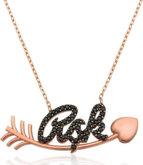 Gümüş Kalbe Giden Aşk Kolye SL2056 - Image 1