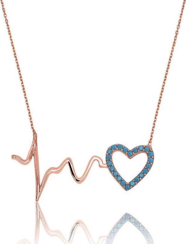 Gümüş Kalp Ritmi Bayan Kolye  SL1930 - Image 1