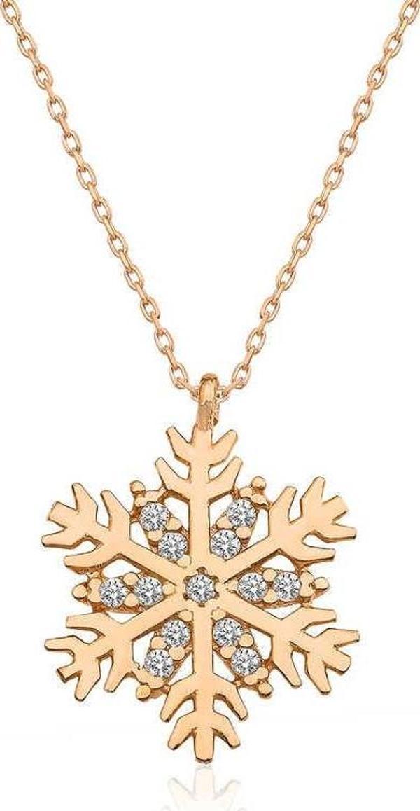 Gümüş Rose Kar Tanesi Bayan Kolye SL3712 - Image 1