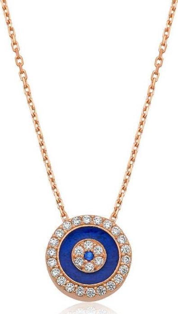 ​Gümüş Rose Nazar Bayan Kolye SL2931 - Image 1
