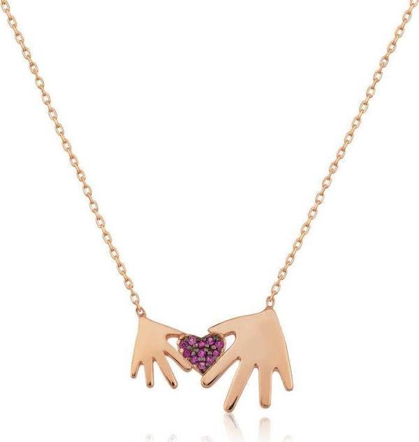 Gümüş Rose Anne Çocuk Eli Bayan Kolye SL3225 - Image 1