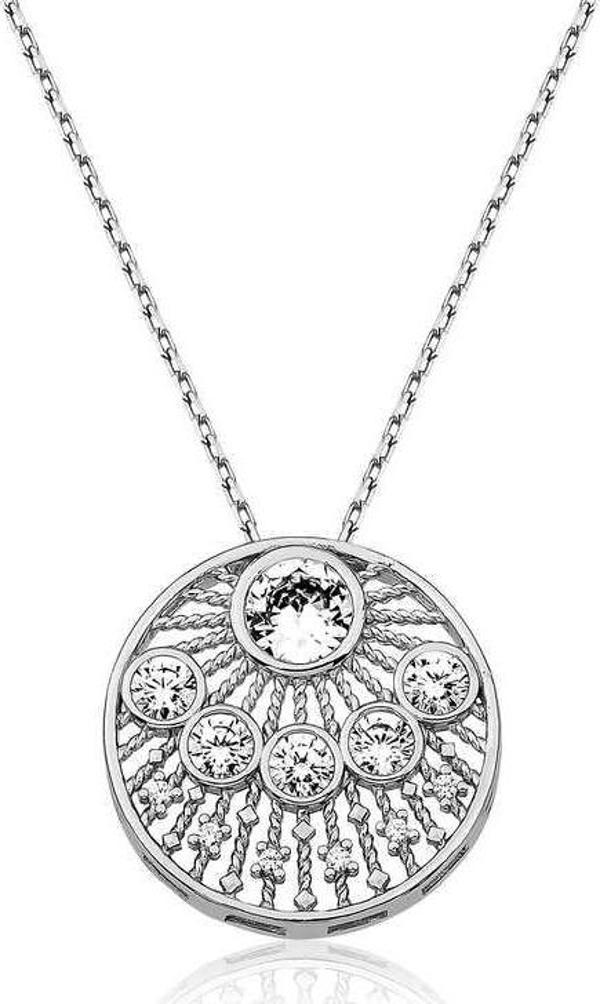 Gümüş Etnik Desenli Bayan Kolye SL3641 - Image 1
