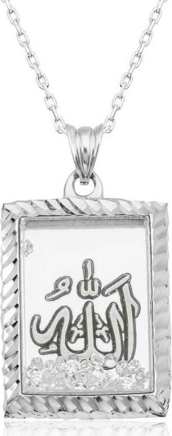Gümüş Allah Yazılı Kadın Kolye SL4751 - Image 1