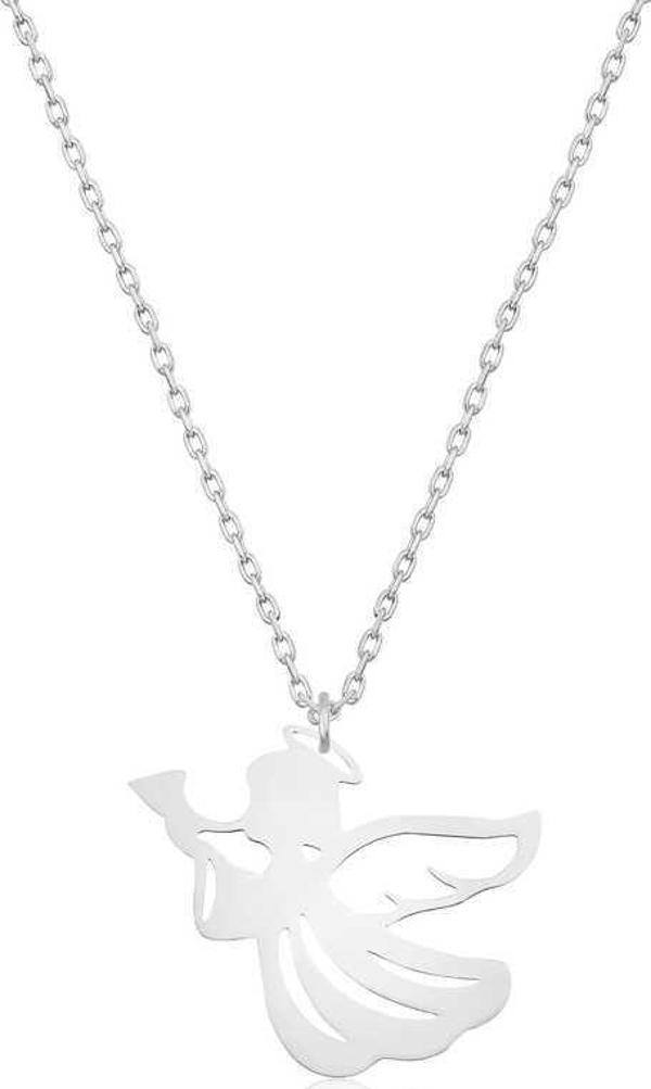Gümüş Kanatlı Melek Bayan Kolye SL3957 - Image 1