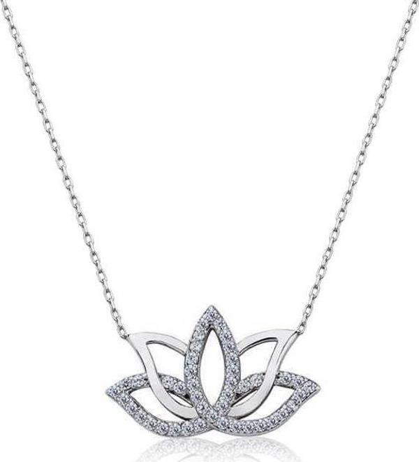 Gümüş Lotus Çiçeği Kolye SL5444 - Image 1