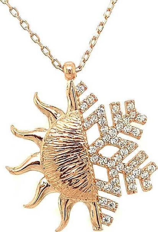 Gümüş Rose Güneş Kartanesi Bayan Kolye SL4329 - Image 1