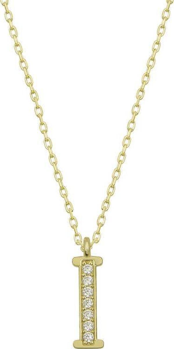 Gümüş Gold I Harfi Kadın Kolye SL4763 - Image 1