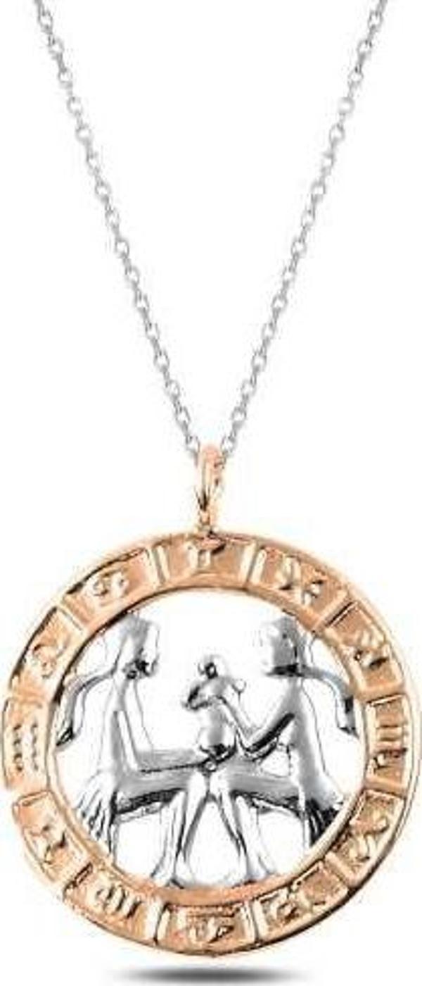​Gümüş Rose İkizler Burcu Kolye SL3590 - Image 1