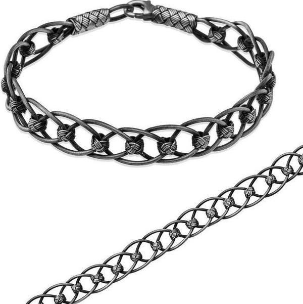 ​Gümüş Toplu El Sarması Kazaziye Unisex Bileklik SL3181 - Image 1