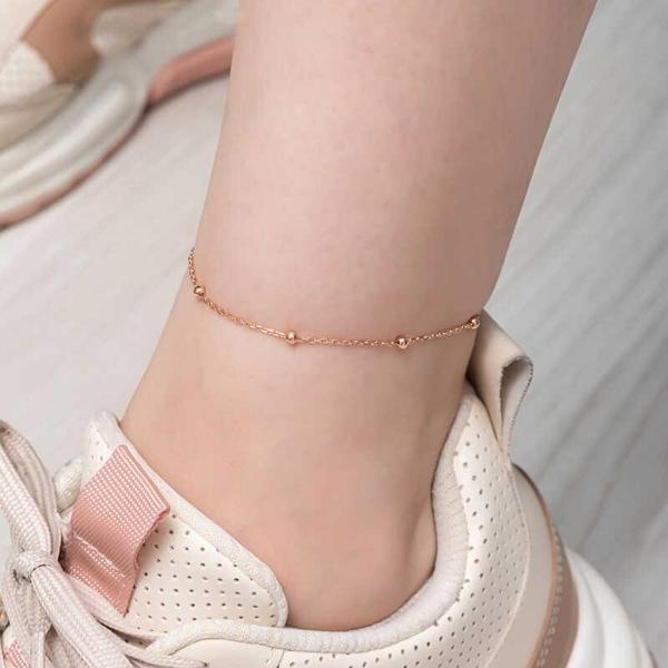 Gümüş Rose Top Zincir Halhal  SL6077 - Image 1