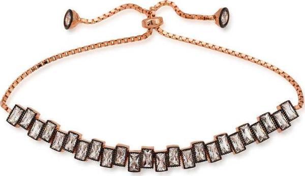 Gümüş Rose Baget Taşlı Asansör Bileklik SL1553 - Image 1