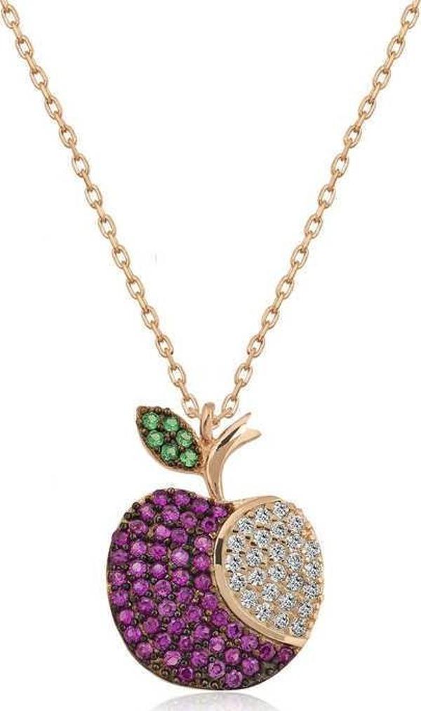 Gümüş Rose Elma Bayan Kolye SL3098 - Image 1