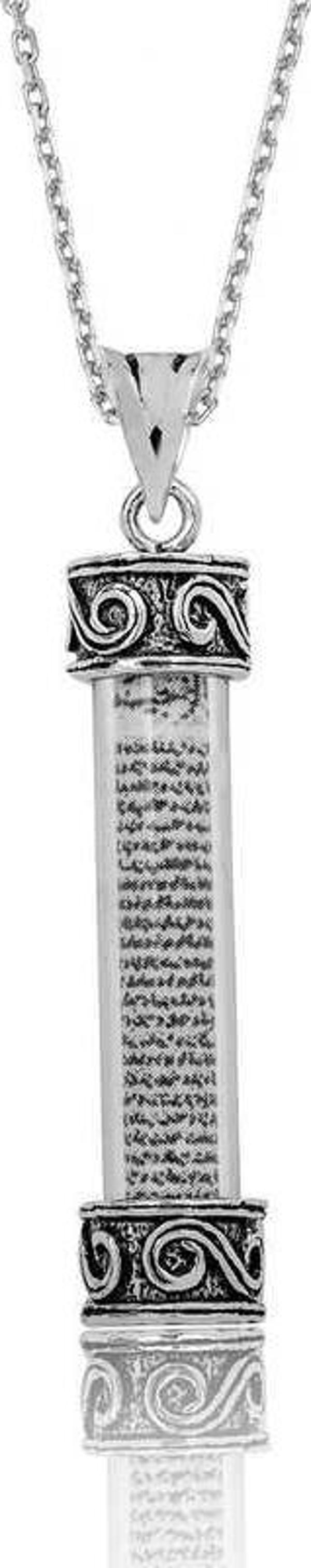 Gümüş Silindir Cevşen Dualı Kolye  SL4357 - Image 1