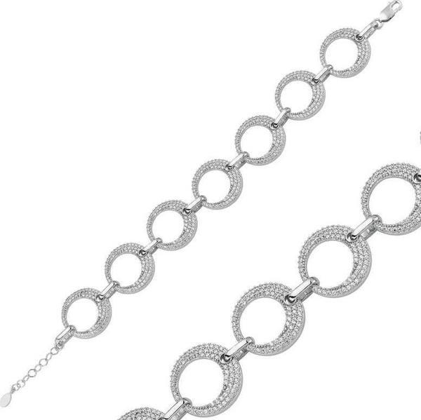 Gümüş Taşlı Halka Bayan Bileklik SL1496 - Image 1