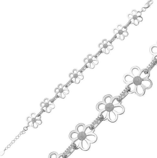 Gümüş Çiçek Bayan Bileklik  SL1502 - Image 1