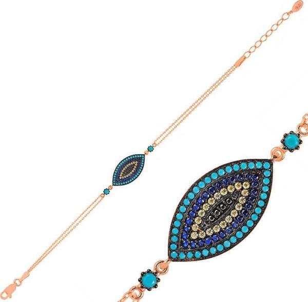 Gümüş Rose Nazar Bayan Bileklik SL1411 - Image 1
