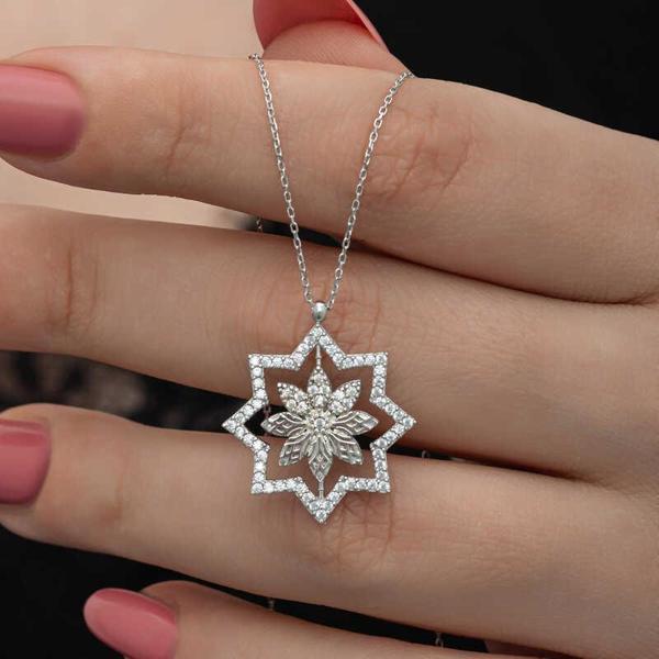 Gümüş Kar Tanesi Kadın Kolye  SL6644 - Image 1