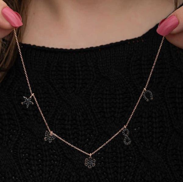 Gümüş Rose Şans Kadın Kolye SL7057 - Image 1