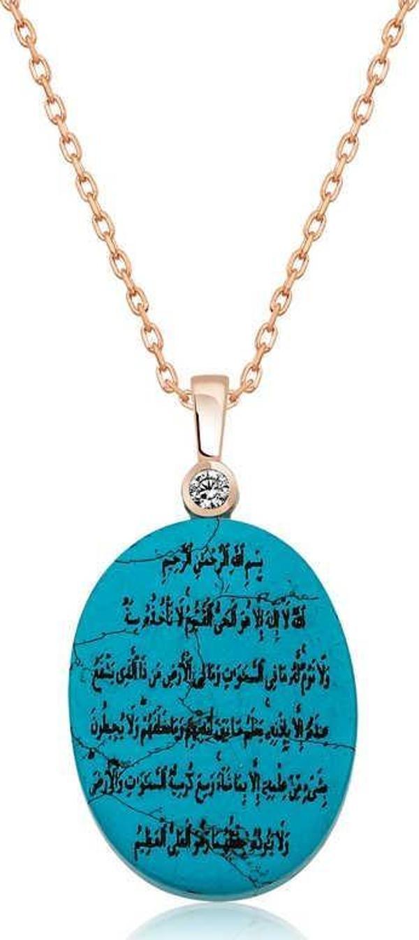Gümüş Ayetel Kürsi Bayan Kolye  SL3354 - Image 1