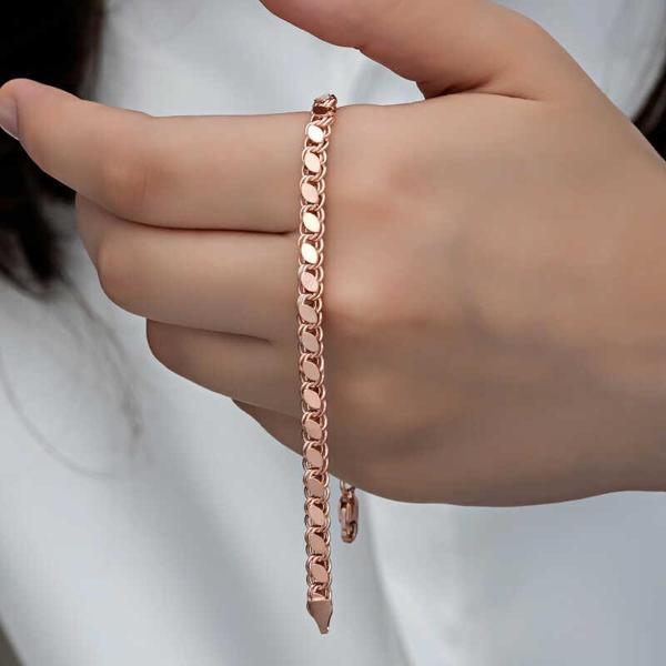 Gümüş Rose Pullu Zincir Kadın Bileklik SL6237 - Image 1