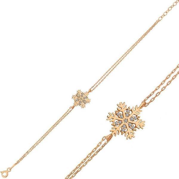 Gümüş Rose Kar Tanesi Bayan Bileklik SL3714 - Image 1