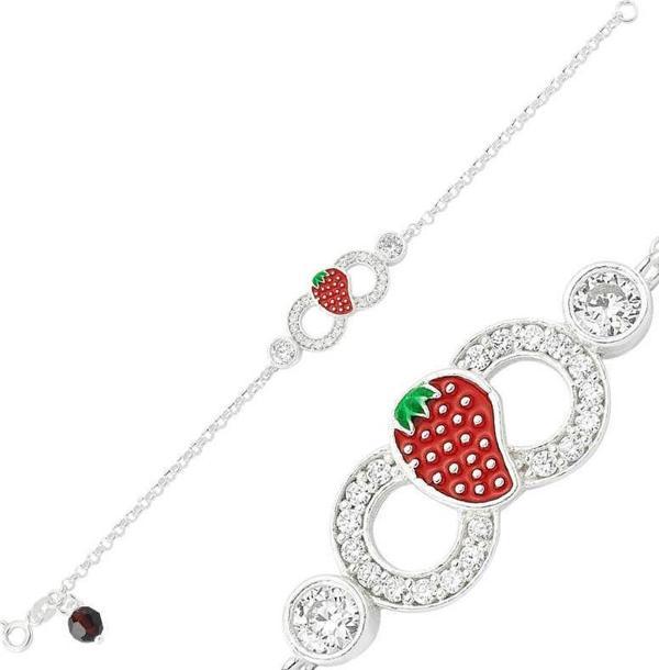 ​Gümüş Çilek Sonsuzluk Çocuk Bileklik SL3016 - Image 1