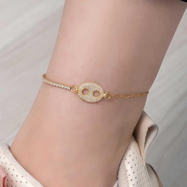 Gümüş Gold Gemici Figürlü Halhal  SL6087 - Image 1