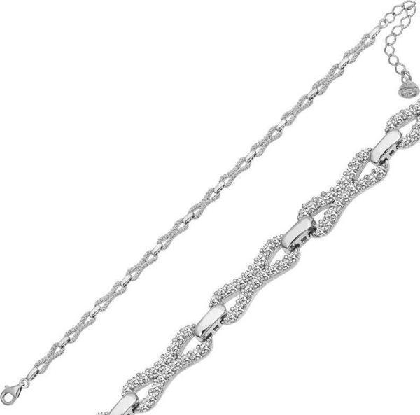 Gümüş Zirkon Taşlı Kadın Bileklik SL5088 - Image 1