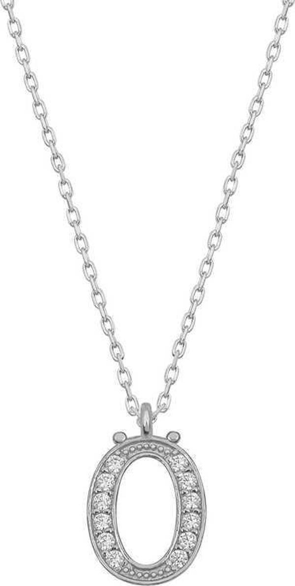 Gümüş Rodyum Ö Harfi Kadın Kolye SL4829 - Image 1