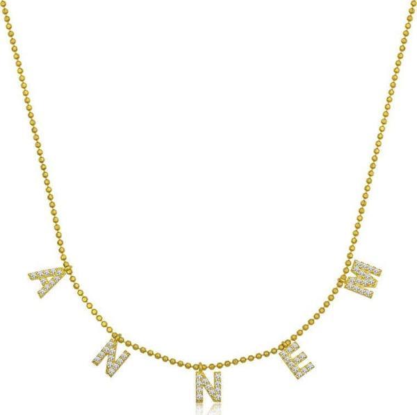 ​Gümüş Gold Annem Yazılı Bayan Kolye SL4528 - Image 1
